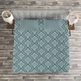 thumbnail image 3 of Ambesonne Turquoise Quilted Bedspread Set 3 Pcs, Shapes Rounds, Queen Size, Turquoise Brown, 3 of 3