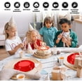 thumbnail image 4 of CC-SLZP 120 Pcs Assiettes en Plastique Rouges, Assiettes Jetables pour Fête Ensembles de Vaisselle en Plastique Robustes, Incluent Assiettes à Dessert 7 Pouces et Assiettes de Souper 9 Pouces pour Mariage Pâques Pique-Nique BBQ (Rouge, 7 Pouces+9 Pouces), 4 of 6