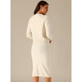thumbnail image 4 of DARING DIVA Women's Winter Sweater Sets Cardigan and Midi Skirts XL Beige, 4 of 5