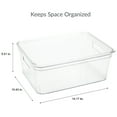 thumbnail image 3 of Simplify Medium Lidded Plastic Storage Bin Basket with Handles, Clear, 3 of 10