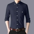 thumbnail image 4 of Men's Long Sleeve Shirts Casual Regular-Fit Button Down Tops With Pocket Solid Color Blouse, 4 of 6