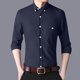 thumbnail image 4 of pstuiky camisas de manga larga para hombre, Camisa informal de manga larga con solapa y botones en color liso para hombre, estilo ejecutivo. Tops de hombre xxl, 4 of 6