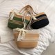 thumbnail image 2 of Zhuge Bolso de hombro tejido para mujer, bolso de mano tejido, bolso de mano tejido elegante para playa de verano, bolsos de hombro de 9,44 x 5,9 x 6,69 pulgadas (caqui A), 2 of 4