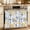 White Yellow Blue, variant on Abstract Ombre Colored Oven Skirt Curtain 32"Wx24"L,Waterproof Ruffled Stove Cover Skirt with 8 Ribbon Ties,Rainbow Watercolor Painting Art Decorative Oven Door Curtains for Kitchen Cabinet Storage