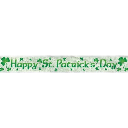 12' Foil Lucky Shamrock St. Patrick's Day Banner
