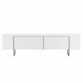 thumbnail image 6 of TV Stand 100 with Gold legs and two spacious doors in White, 6 of 7