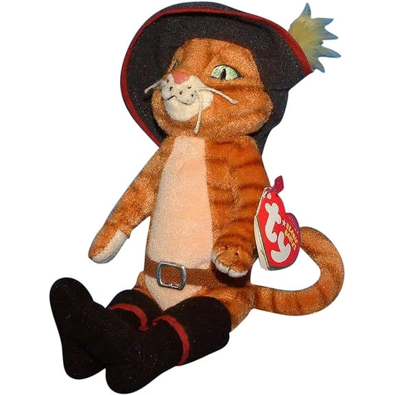 TY Beanie Baby PUSS IN BOOTS the Cat (8.5 inch) Plush
