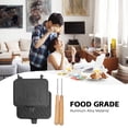 thumbnail image 4 of Bread Maker Portable Sandwich Cooking Machine with Detachable Dual-sided Cheese Grilling Camping Wooden Handle and Toasting Function, 4 of 9