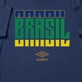 thumbnail image 2 of Umbro Men's Brasil Stacked Soccer T Shirt (New Navy, S-XXXL), 2 of 4