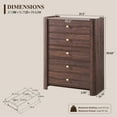 thumbnail image 6 of SinCiDo Modern 5 Drawer Dresser for Bedroom, 39.6" Tall Wooden Chest of Drawers with Curved Profile Design for Bedroom, Living Room, Brown, 6 of 7