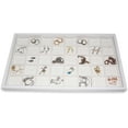 thumbnail image 6 of NicePackaging  40 Compartment White Leatherette Sorting Tray with Free-standing White Plastic Display Tray  For Sales / Showcase / Home / Store Use - 14.75" x 8.25" x 1", 6 of 7