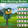 thumbnail image 3 of PATIOEASY Solar Flame Animal Repeller 2-Pack, IP44 Waterproof PIR Motion Sensor Ultrasonic Deterrent, 5 Modes Adjustable for Yard Garden Farm Protection, 3 of 9
