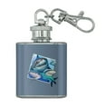 thumbnail image 1 of Sharks Ocean Selfie Picture Stainless Steel 1oz Mini Flask Key Chain, 1 of 4