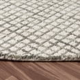 thumbnail image 3 of Laddha Home Designs 6' Hand-Tufted Geometric Checkered Round Area Throw Rug - Gray and Cream, 3 of 7