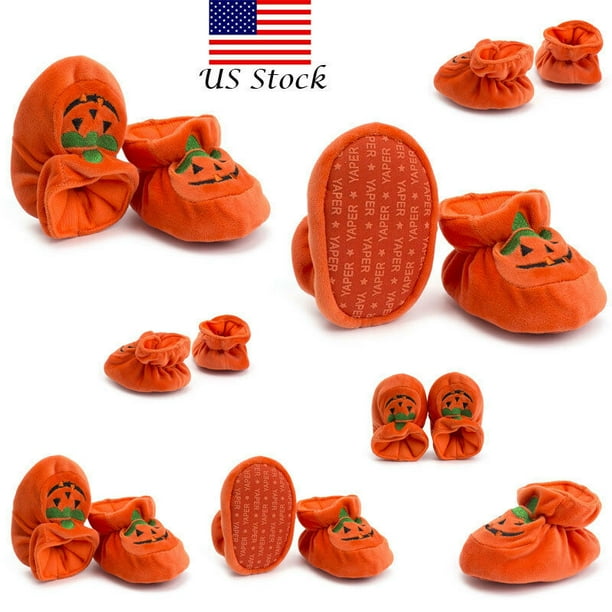 Fashion Halloween Party Pumpkin Baby Infant Toddler Prewalker Soft Sole Shoes Walmart Com Walmart Com