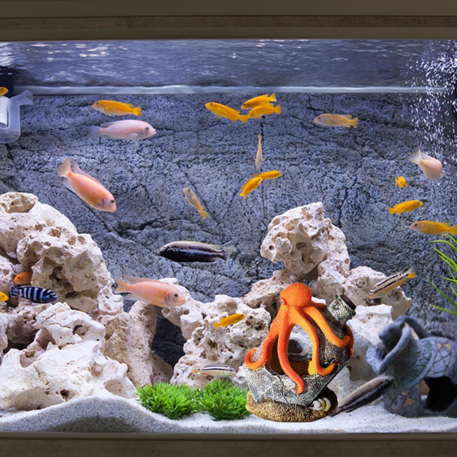 FITYLE Aquarium Decoration Fish Hide Cave Underwater Ornaments Multipurpose Simulation Fish Shrimp Shelter for Fish Tank Table Decor Gray