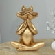 thumbnail image 1 of Estatua de rana para yoga, decoración moderna para sala de estar, escritorio, jardín, oficina pequeña, regalo único, marco de metal, para dormitorio, 1 of 7