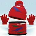thumbnail image 2 of HNMKIU Winter Knitted Scarf Hat Set For Kids Thermal Neck Warmer Touchscreen Mittens Cold Weather Outdoor Red - One Size, 2 of 9