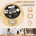 thumbnail image 6 of Homall Bistro Pub Table Round Bar Height Cocktail Table Metal Base MDF Top Obsidian Table with Black Leg 23.8-Inch Top, 39.5-Inch Height, Black/Silver, 6 of 7