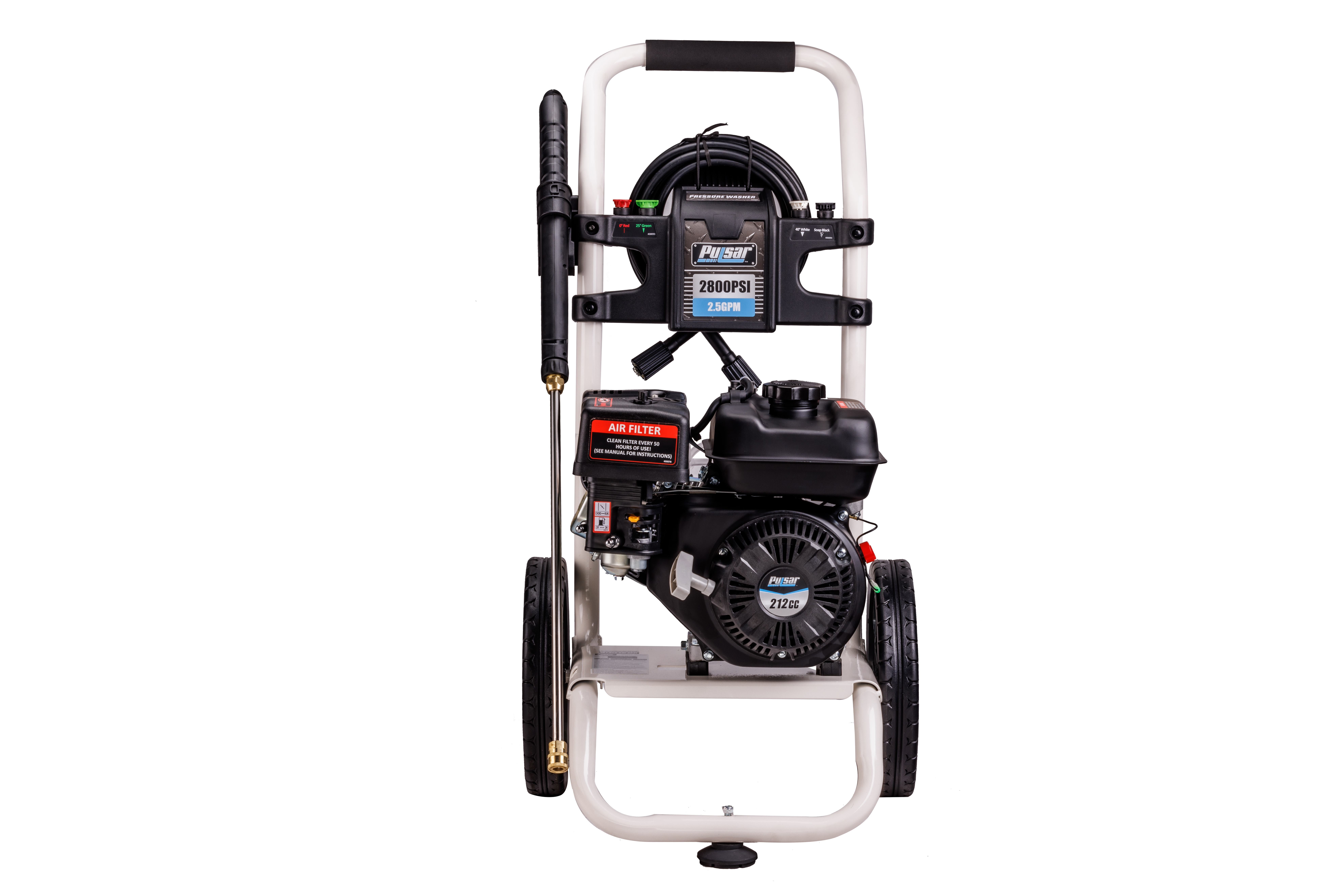 Pulsar Gas Powered 2800 PSI 212cc Pressure Washer with 4 Tips