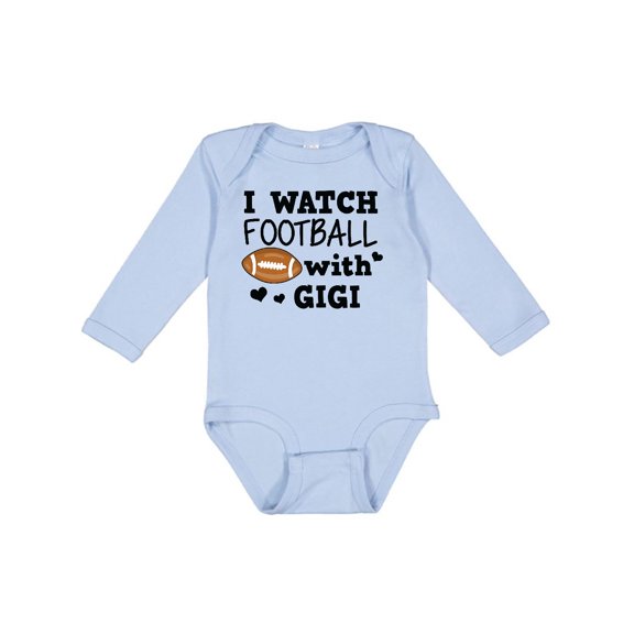 Inktastic I Watch Football with My Gigi Boys Long Sleeve Baby Bodysuit