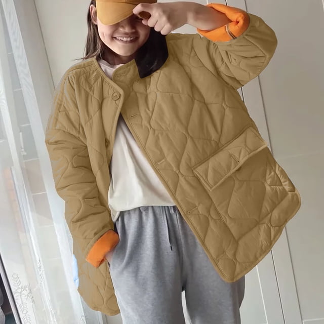 Abrigo y chaquetas casuales de manga larga sin capucha para mujer, de algodón, con bolsillos grandes y cuadros de rombos grandes, de color liso, chaqueta de algodón con botones y manga larga, abrigo p
