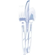 Diamond 192 Count Clear Plastic Disposable Cutlery Utensil Set – 64 Forks, 64 Spoons, 64 Knives - Made in USA