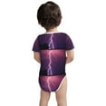 thumbnail image 5 of Daiia Thunderstorm Violet Purple Printed Unisex-Baby Short Sleeve Onesies Bodysuits Baby Climbing Clothes Soft and Comfortable Romper with Expandable Shoulder Design-18 Months, 5 of 8