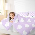thumbnail image 4 of Homewish Boys Girls Purple Love Heart 3 Pieces Queen Comforter Set,Dreamy Princess Ultra Soft Bedding Sets,Happy Valentine's Day Bedding Comforter Set Breathable,Lightweight Room Decor,Reversible, 4 of 8