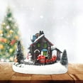 thumbnail image 2 of JUNTEX Christmas Small Train Village House Luminous Landscape Snow Figurine Resin Desktop Ornament Decoration Holiday Xmas Gift, 2 of 13
