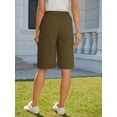 thumbnail image 2 of Fancyglim Bermuda Shorts for Women Summer Casual Loose Comfy Knee Length Drawstring Beach Shorts with Pockets Green XL, 2 of 8