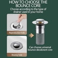 thumbnail image 2 of Bathroom Sink Drain Hair Catcher Pop-up Drain Stopper (3Pcs), 2 of 5