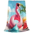 thumbnail image 2 of Fotbe Tropical Flamingo Pool Float Manta de Franela Acolchonada con Estampado, Súper Suave y Esponjosa, Extra Grande para Sofá, Cama, Uso Todo el Año-80"x60", 2 of 7