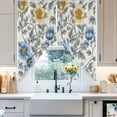 thumbnail image 4 of Blue Yellow Floral Swag Curtain Valance for Windows, Vintage Plant Window Treatments Short Swag Topper for Kitchen Windows Bathroom Bedroom, 36"x63", 4 of 8