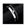 thumbnail image 4 of Pulsera Pareja Corazón Puzzle Acero Inoxidable Mujer Xtellar Color plateado, 4 of 4