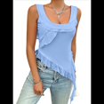 thumbnail image 2 of Top Corto Y2K para Mujer, para Salir, de Verano, Sin Mangas, Asimétrico, de , Ajustado, para Fiesta. Azul XL, 2 of 7