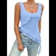 thumbnail image 2 of Top Corto Y2K para Mujer, para Salir, de Verano, Sin Mangas, Asimétrico, de , Ajustado, para Fiesta. Azul XL, 2 of 7