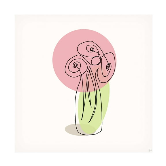 Canvas Wall Art - Line and Brush 'Line Modern 3' Wall Art for Living Room, Bedroom, or Office Décor by Trademark Fine Art - 14 x 14 Inches