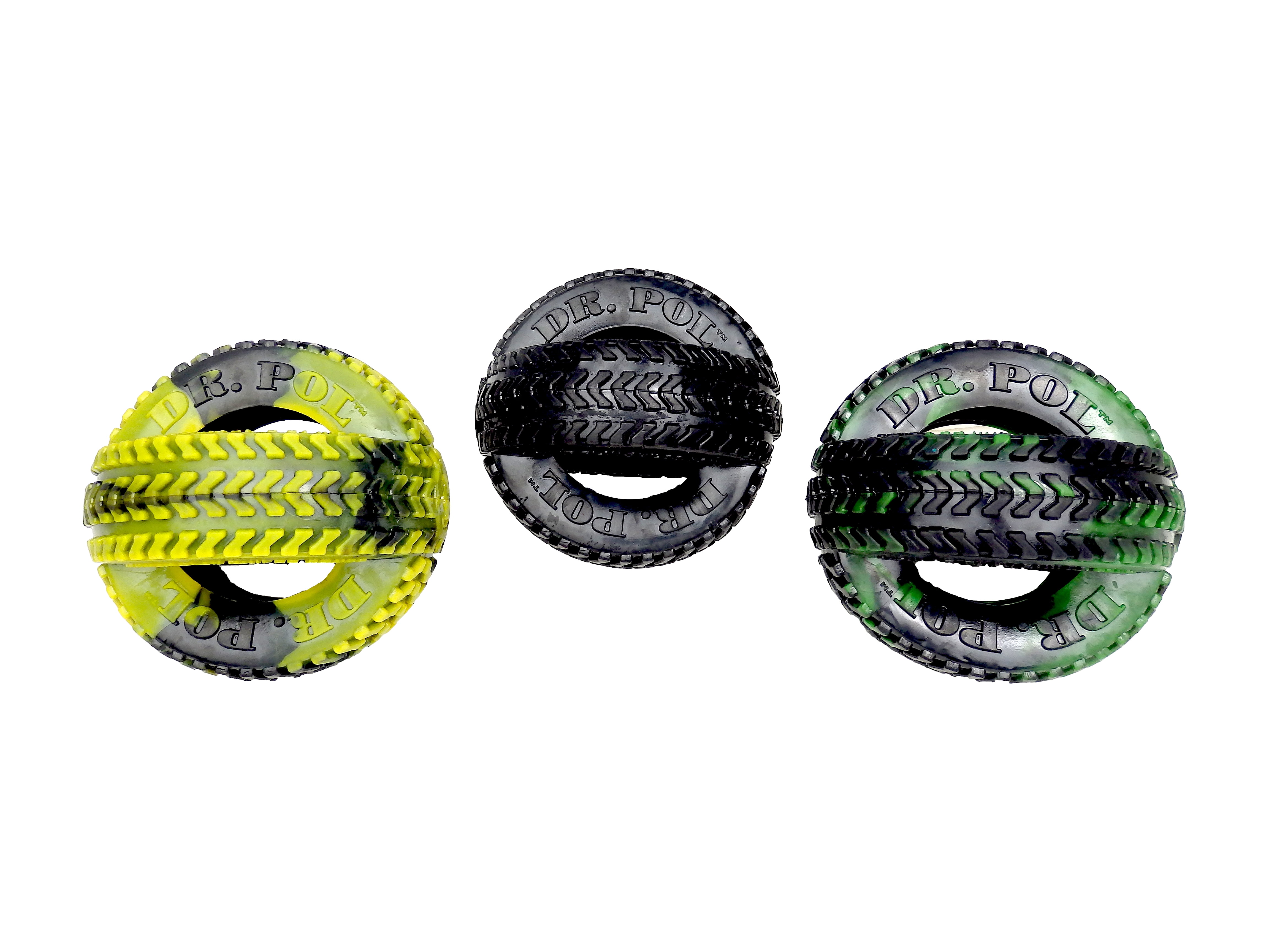 Dr. Pol TPR Thread Tire Fetch & Chew Dog Toy -Black 4.5"