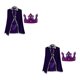 thumbnail image 1 of Guardurnaity King Robe Kids Halloween Costume Cosplay up Play Preschool  Dress Role 2piezas Púrpura, 1 of 1