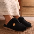 thumbnail image 2 of Litfun Fuzzy Slippers for Women Memory Foam Winter Warm House Shoes Indoor Outdoor, Black, Size 8-8.5, 2 of 6