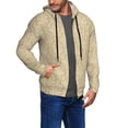 thumbnail image 3 of Zip Up Hoodies for Men - Damask Beige Tan Brown Long Sleeve Comfrt Men'S Fashion Hoodies & Sweatshirts, Jackets for Men Hoodies Pullover Clothing Clothes with Pouch, 3 of 5