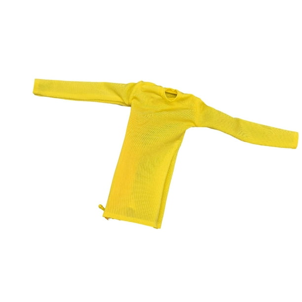 Figura de mujer coleccionable a escala 1/6, ropa de moda, miniatura elástica Amarillo