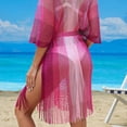 thumbnail image 5 of qelini Beach Cover up for Women Sheer Sarong Cover Up Solid Color Beach Vacation Summer Tunic Swimsuit Cover Up, 5 of 6