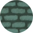 thumbnail image 1 of Ahgly Company Tapis Rond Lavable en Machine Intérieur Transitionnel Vert, 3 Pieds Rond, 1 of 7