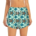 thumbnail image 4 of Lsque Turtles And Seahorses Printed Women's Running Shorts with Liner Pockets,Elastic Quick Dry Workout Athletic Gym Yoga Shorts,Womens High Waist Shorts-X-Large, 4 of 9