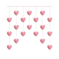 Valentine’s Decoration Pink Heart Hanging Ornament,Korean Style Curtain Pendent Romantic Decor for Valentine’s Door Home Bedroom