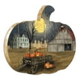 thumbnail image 4 of Spooky Harvest Moon By Billy Jacobs Print on Wood Picket Fence Wall Art - Brown, 4 of 5