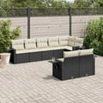 thumbnail image 1 of vidaXL 8 Piece Garden Sofa Set with Cushions Black Poly Rattan, 1 of 5