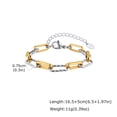 thumbnail image 4 of Women Two Tone Paperclip Chain Bracelet, 18K Gold Plated Stainless Steel Adjustable Chain Bracelet, Chunky Stackable Layered Decoration Jewelry Commemorative with You Accessories Trendy Best for Gift, 4 of 6